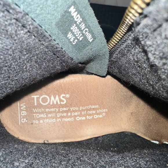 TOMS Desert High Wedge Suede & Leather Bootie - Picture 10 of 11